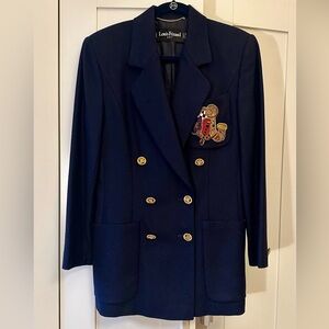 Louis Feraud Navy Wool Cashmere Jacket